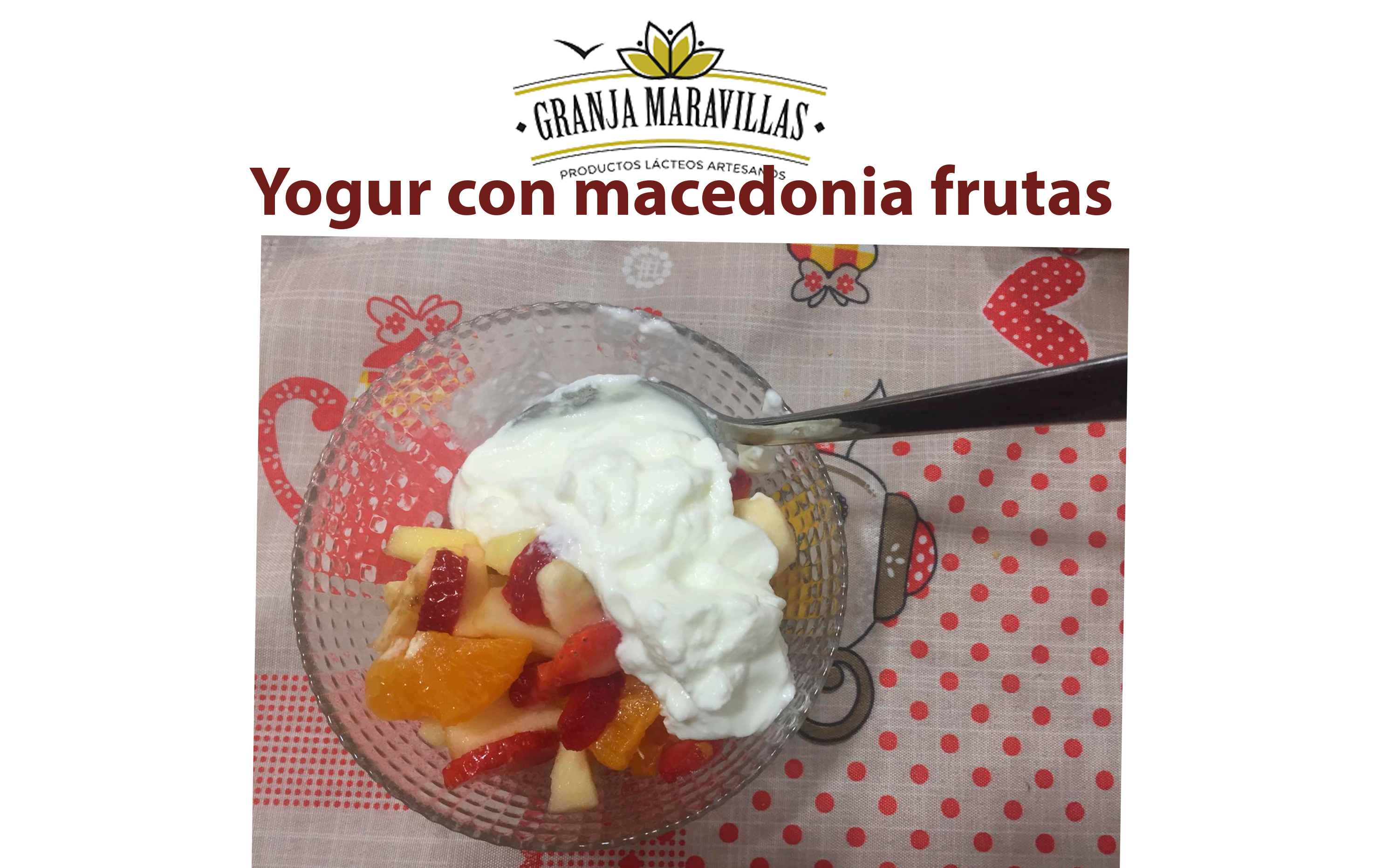 Yogur con macedonia de fruta